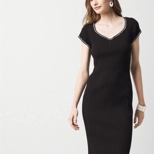 WHBM Petite Braided Trim Sweater Dress